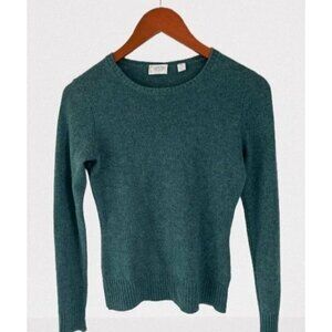 CHRISTIN Michaels 100% Cashmere Crewneck Sweater Green Blue Size XSmall